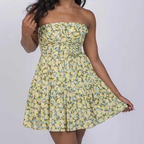 NWT Tanya Taylor Lizzie camo Floral Strapless mini Dress size 4 retail $495 - Picture 1 of 7